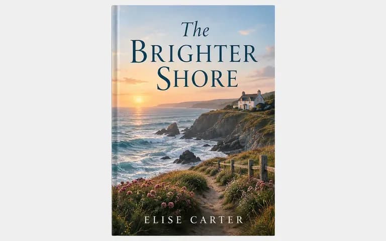 An original literary front cover concept with coastal imagery