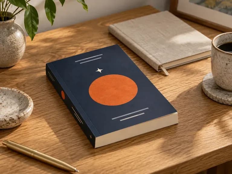Author Website Image: present a finished cover as a physical book