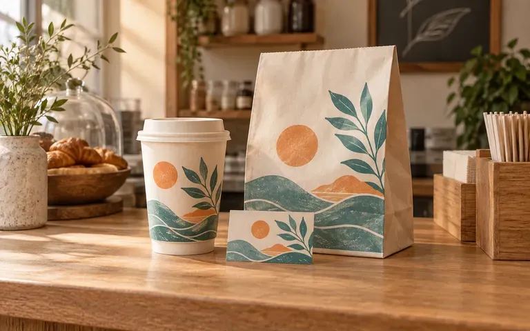 A small business identity applied to everyday materials