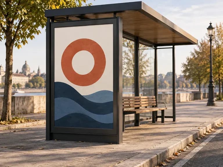 Angled Panel View: review the ad from an approach along the street