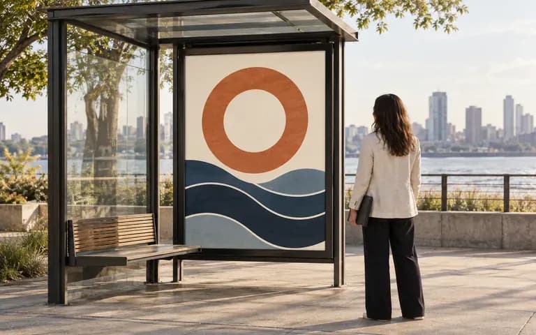 An outdoor designer reviewing a portrait shelter placement