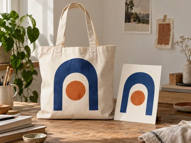 Illustration Merchandise: a prepared art print shown on a canvas tote