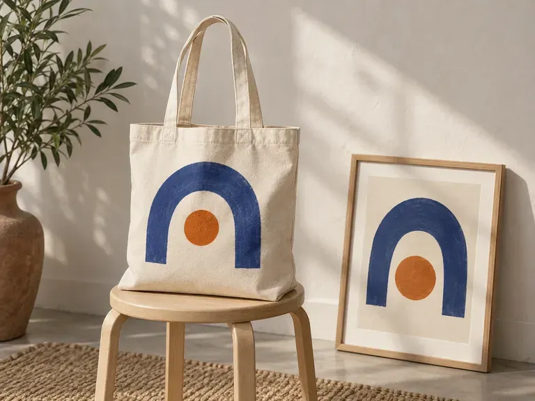 Portfolio Applications: an illustration or identity project shown on fabric