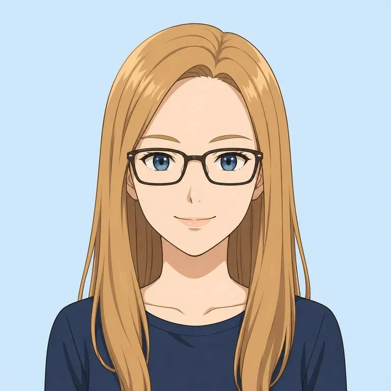 An anime-style avatar that keeps the subject's glasses