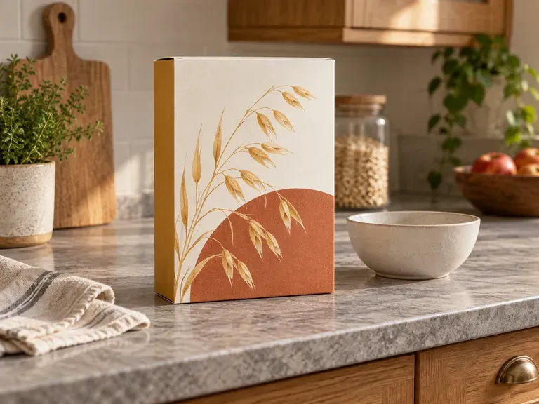 Kitchen Counter Scenes: packaging presented in an everyday kitchen context