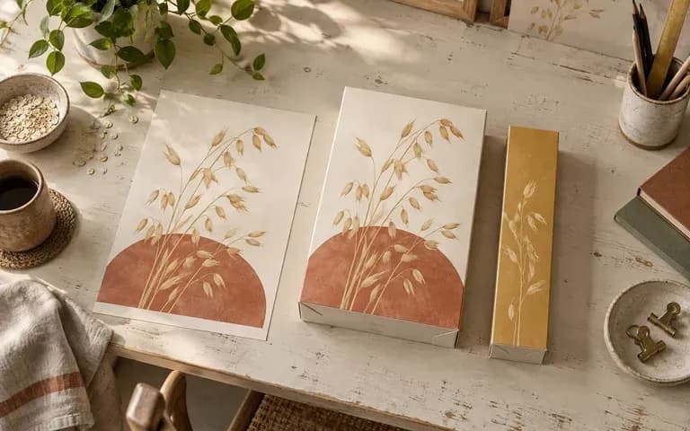 A designer's cereal box artwork presentation