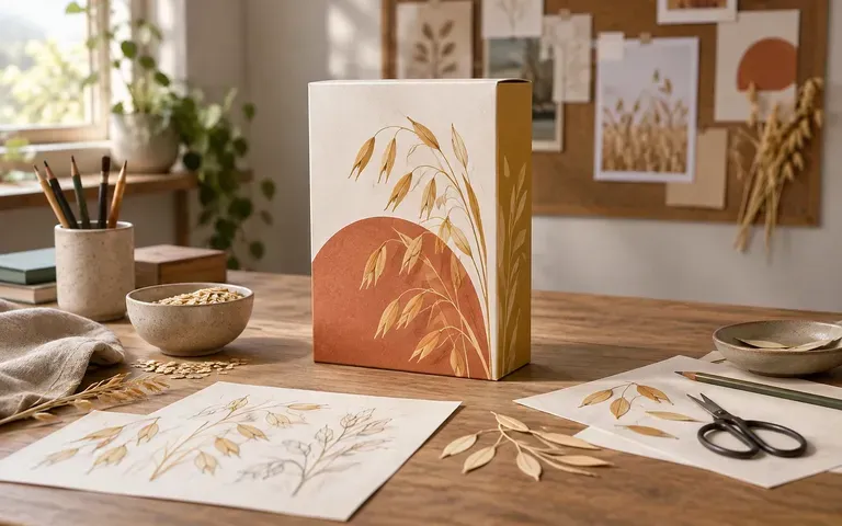 A student cereal packaging project shown on a box