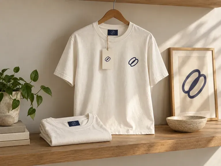 Collection Launch Concepts: a garment and its supporting brand details shown together