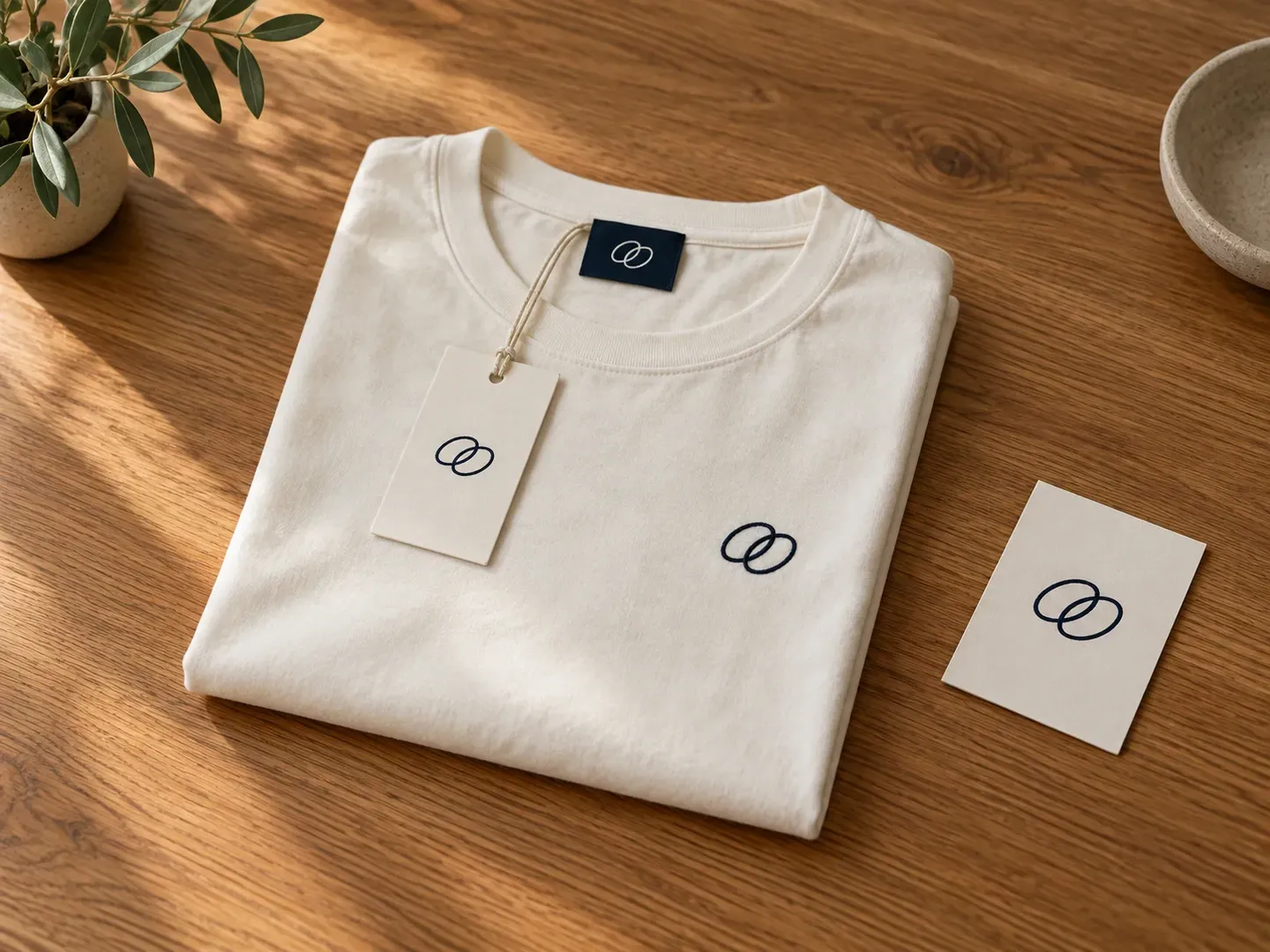Existing apparel artwork, label and hang tag designs shown as one brand set