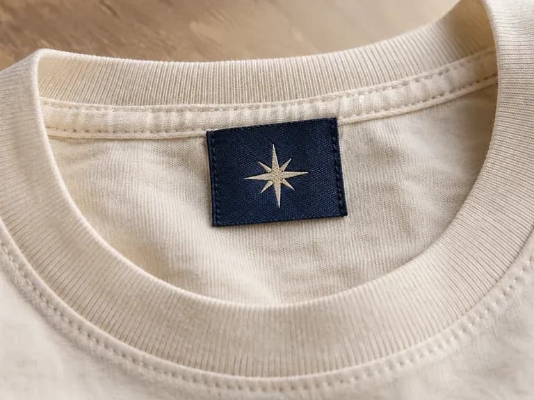 Neck Label Previews: existing artwork shown inside a garment neckline