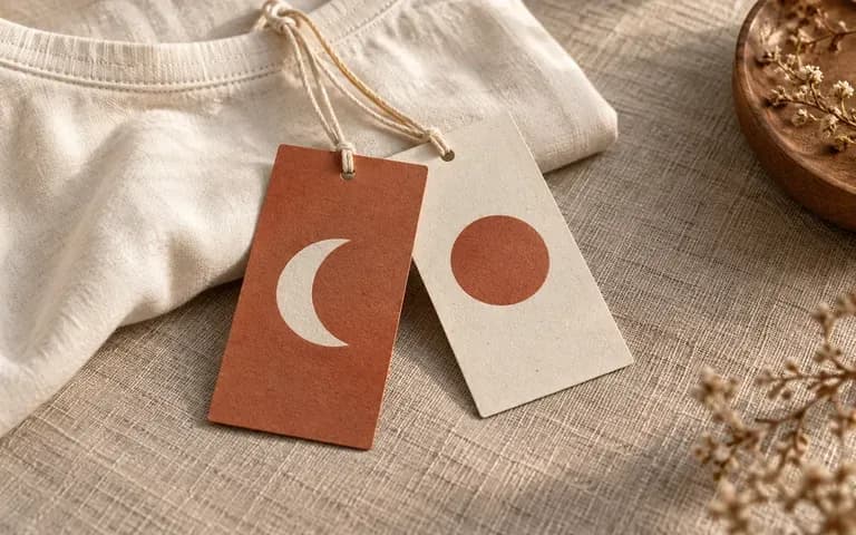 The supplied front and back tag designs shown in a presentation
