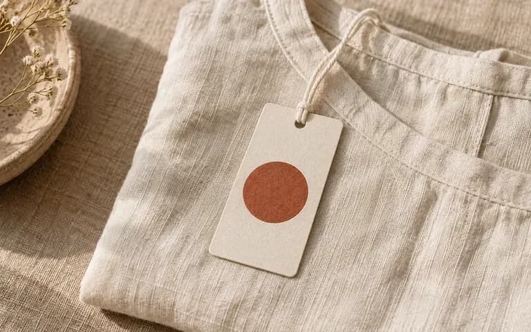 A clothing tag concept with the requested card texture