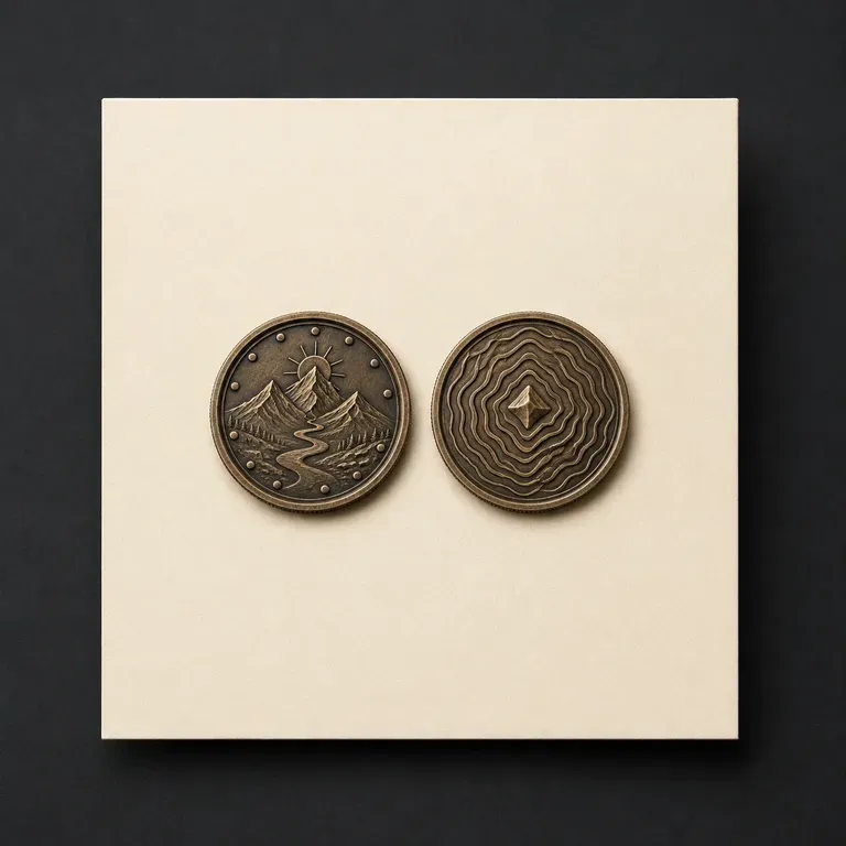 A single coin's front and back faces shown as small paired thumbnails