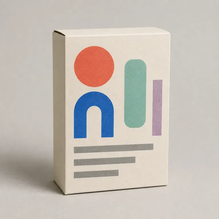 A close-up of a packaging style abstract render