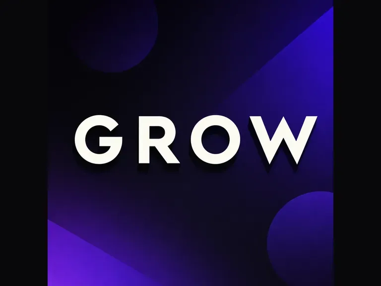 The word GROW in a graphic poster treatment