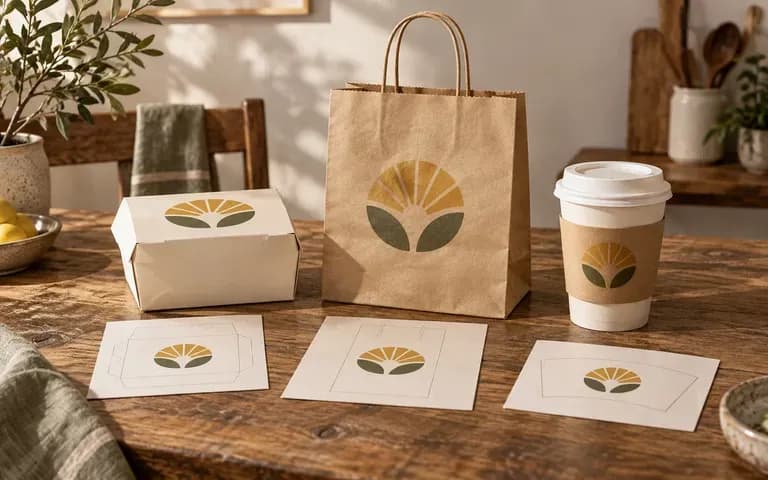Finished packaging designs shown on their corresponding containers