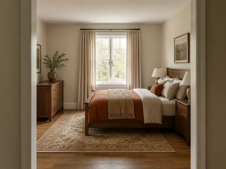 An illustrative room concept with layered textiles