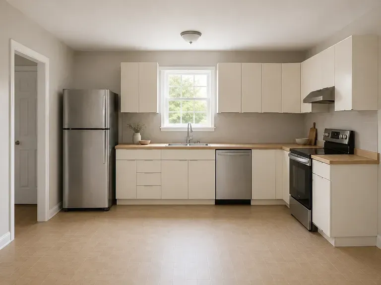 A modern kitchen interior concept with restrained finishes