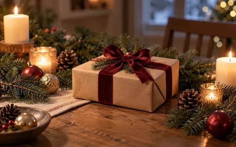 A product surrounded by seasonal table props