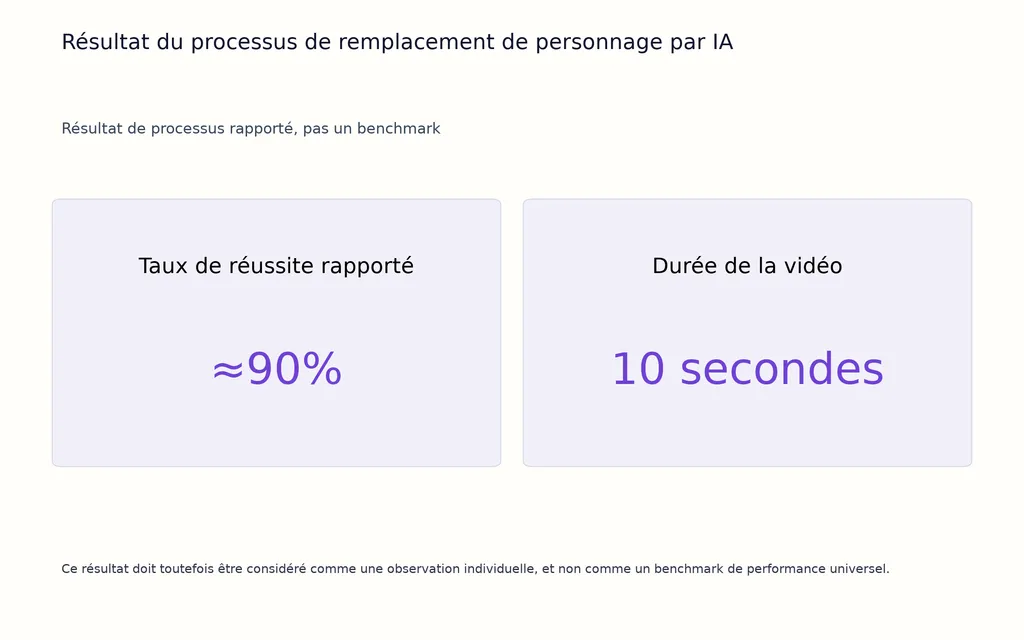 Résultat du processus de remplacement de personnage par IA