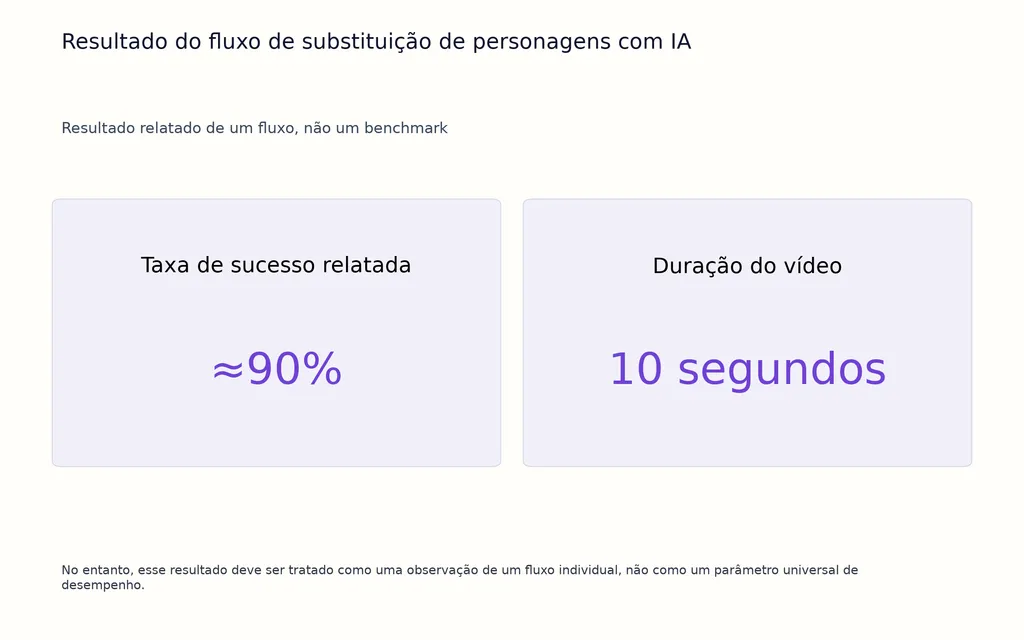 Resultado do fluxo de substituição de personagens com IA