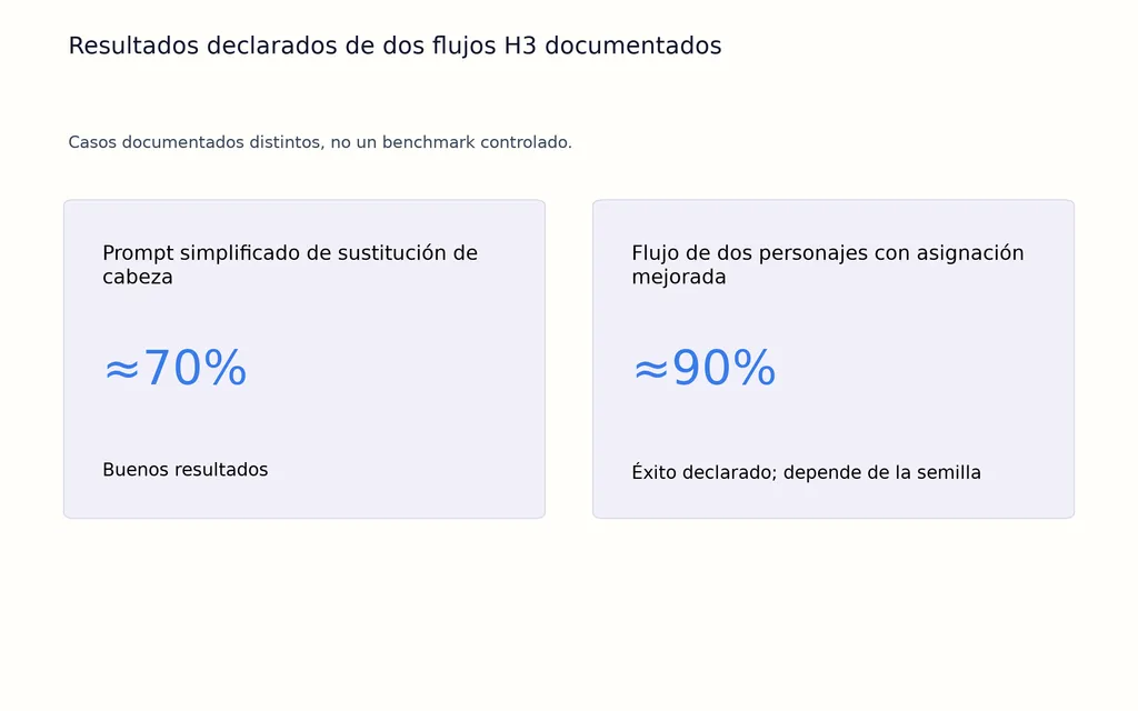 Resultados declarados de dos flujos H3 documentados