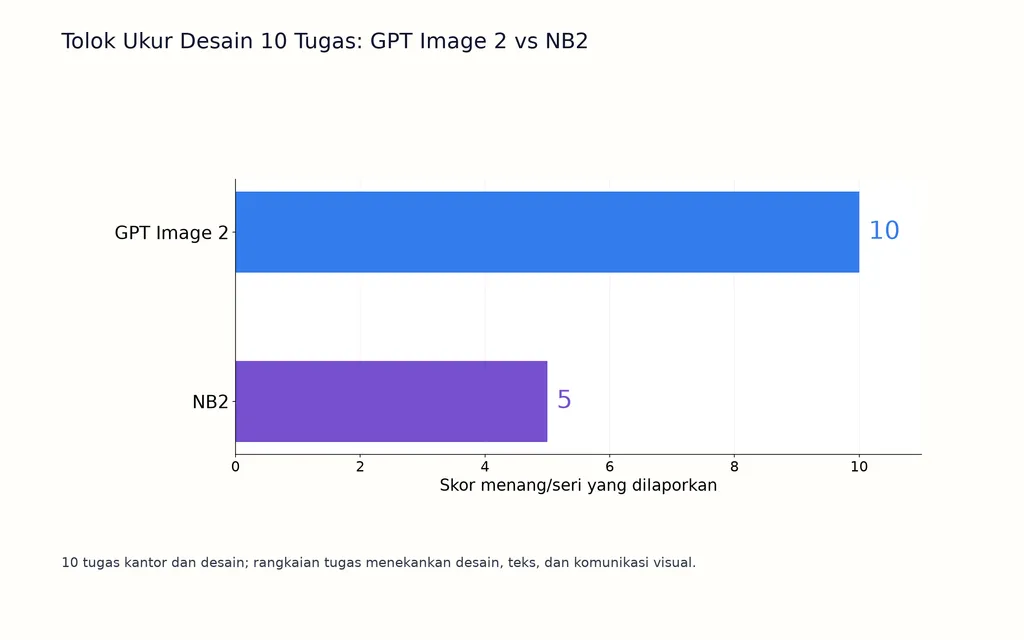 Tolok Ukur Desain 10 Tugas: GPT Image 2 vs NB2