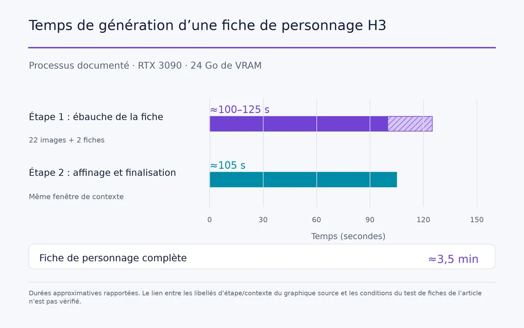 Temps de génération d’une fiche de personnage H3
