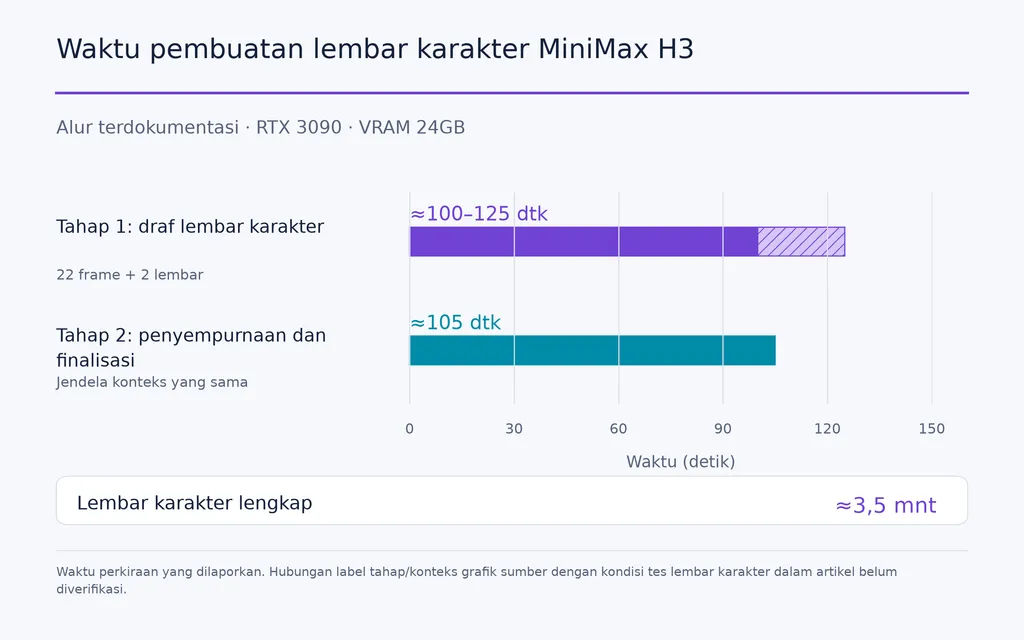 Waktu pembuatan lembar karakter MiniMax H3