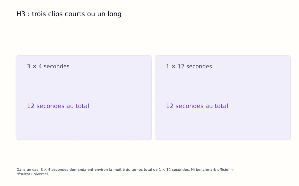 H3 : trois clips courts ou un long