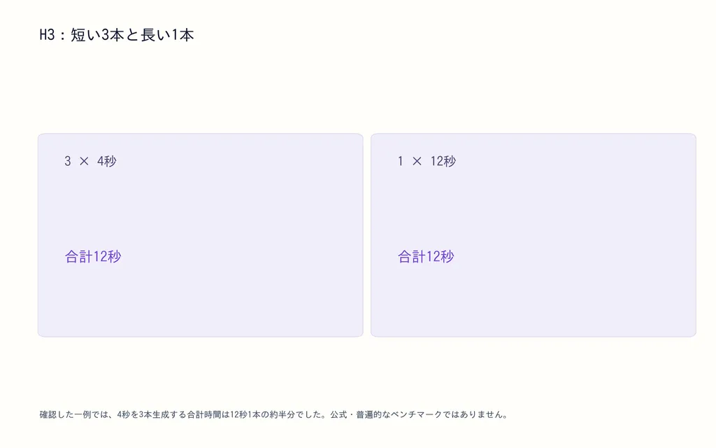 H3:短い3本と長い1本