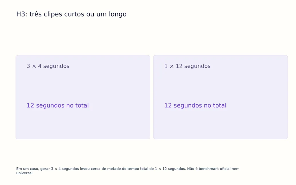 H3: três clipes curtos ou um longo