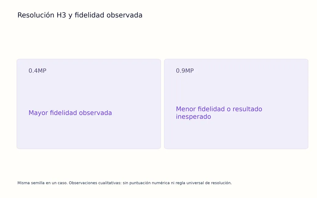 Resolución H3 y fidelidad observada
