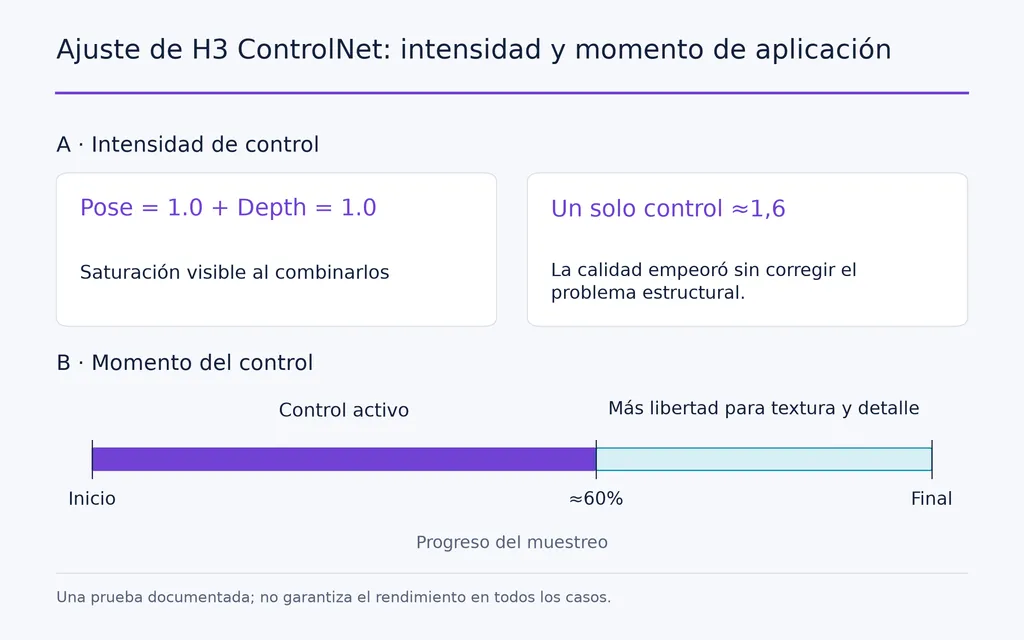 Ajuste de H3 ControlNet: intensidad y momento de aplicación