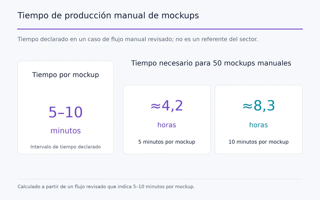 Tiempo de producción manual de mockups