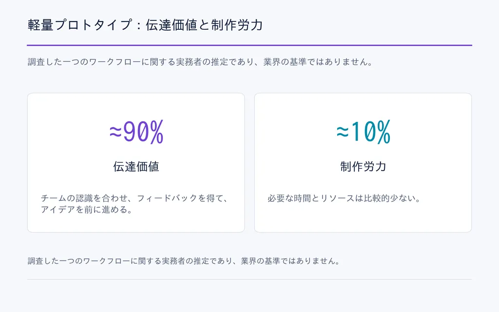 軽量プロトタイプ:伝達価値と制作労力