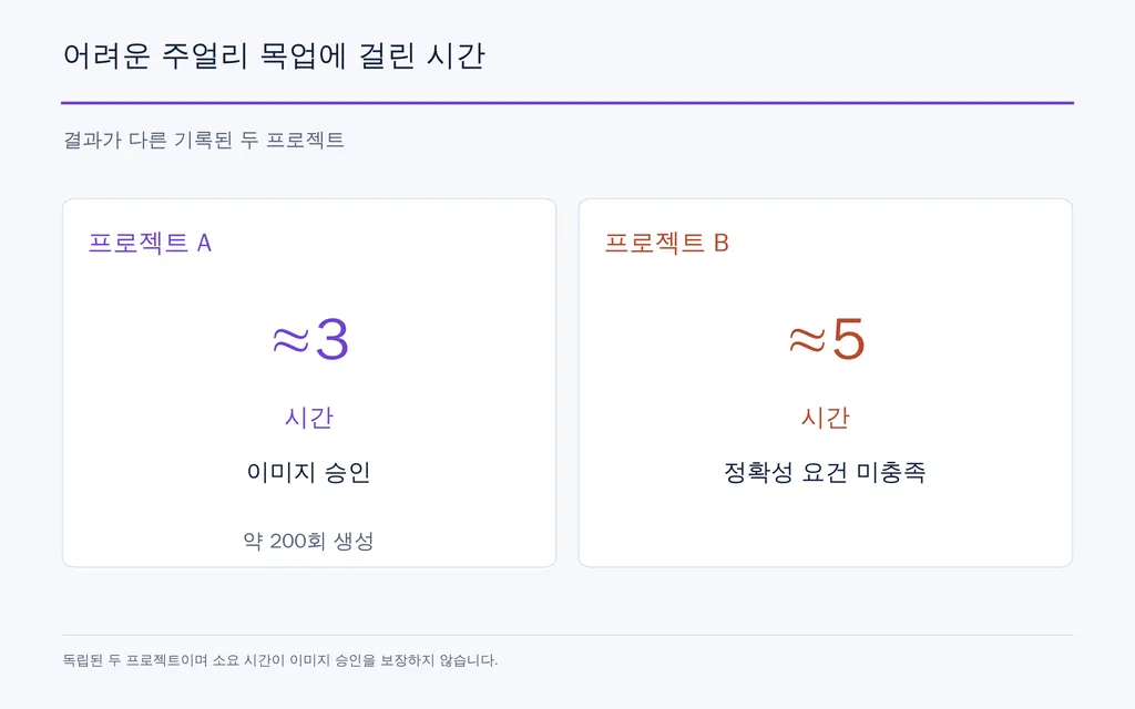 어려운 주얼리 목업에 걸린 시간