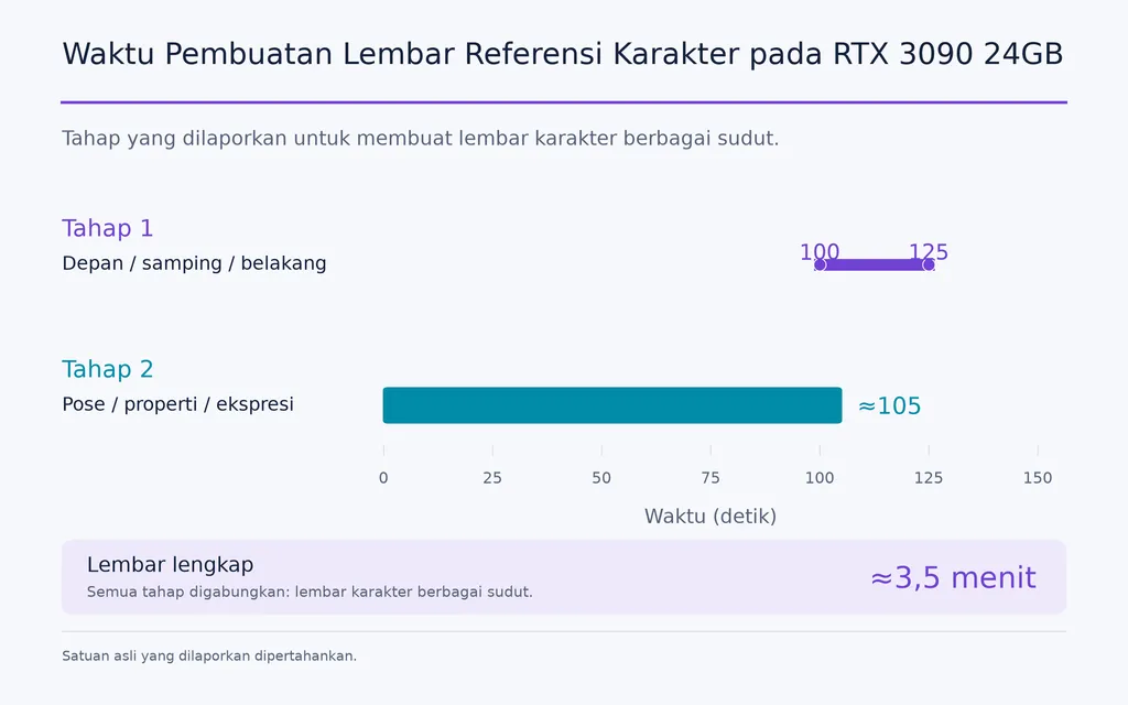 Waktu Pembuatan Lembar Referensi Karakter pada RTX 3090 24GB