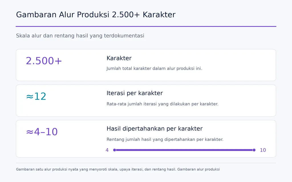 Gambaran Alur Produksi 2.500+ Karakter