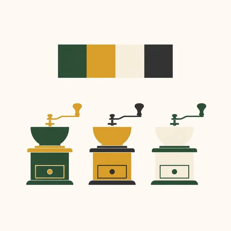 A brand colour card above three variants that stay inside its palette