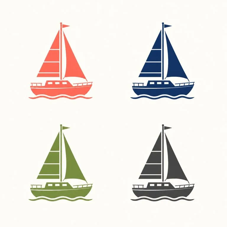 Four colour variants of one illustration in a two by two grid