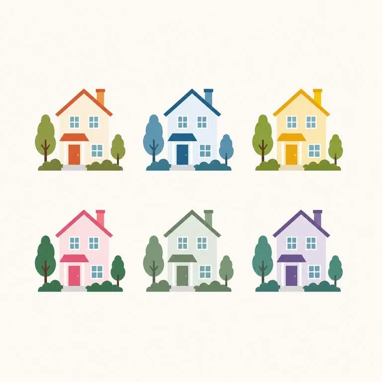 Six colour variants of one illustration laid out as a review sheet