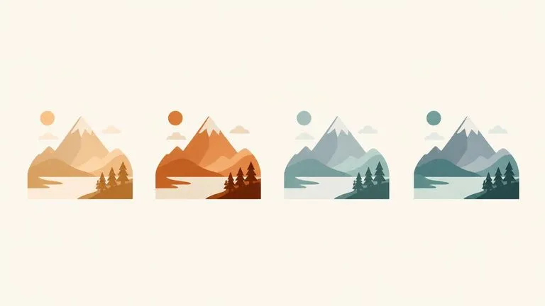 Four variants organised into two warm and two cool camps