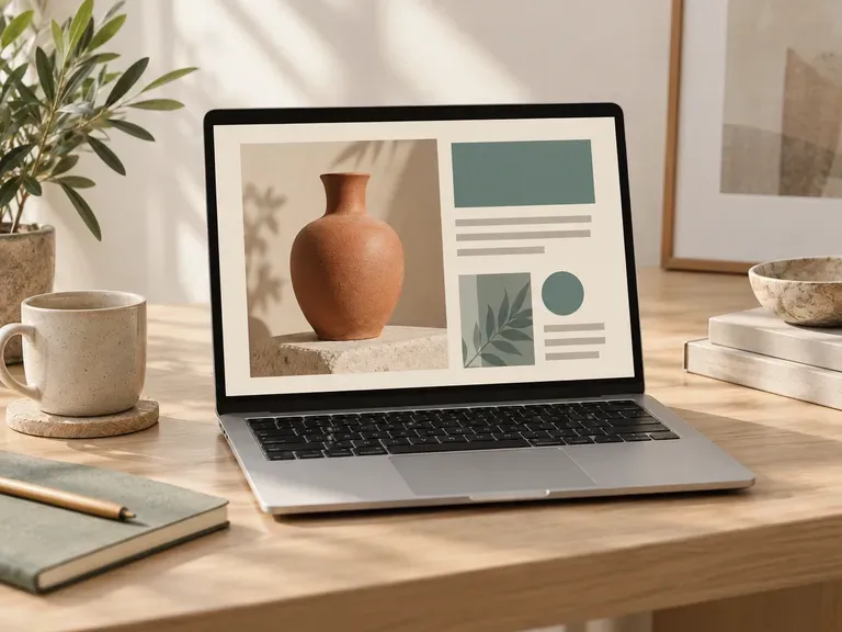 Website Portfolio Image: present a completed desktop page on a laptop