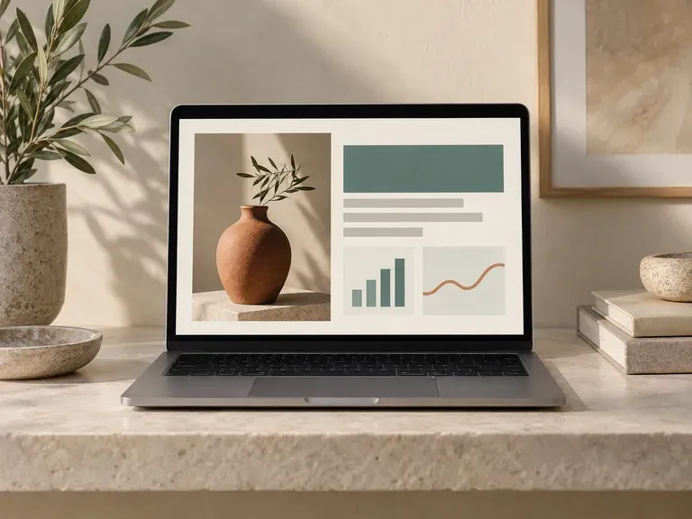 Template Product Preview: display a finished website template on a screen