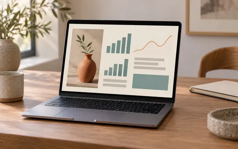 An application dashboard displayed on a laptop screen