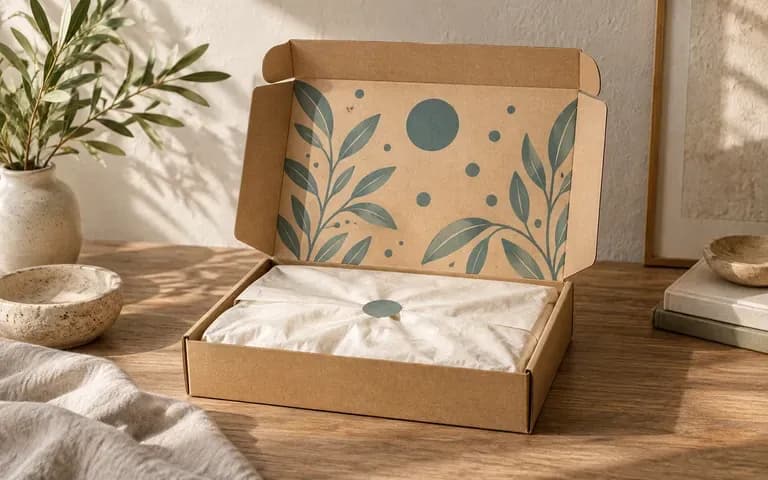 An open mailer box showing the supplied inside lid artwork