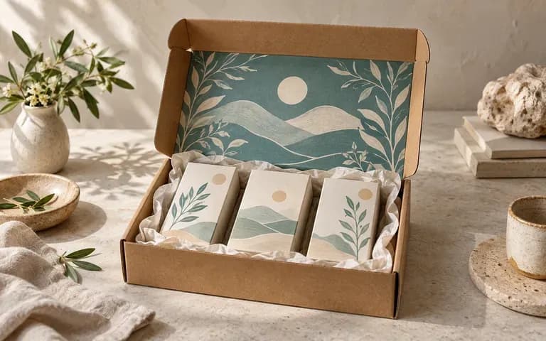 A subscription mailer box with an inside lid message