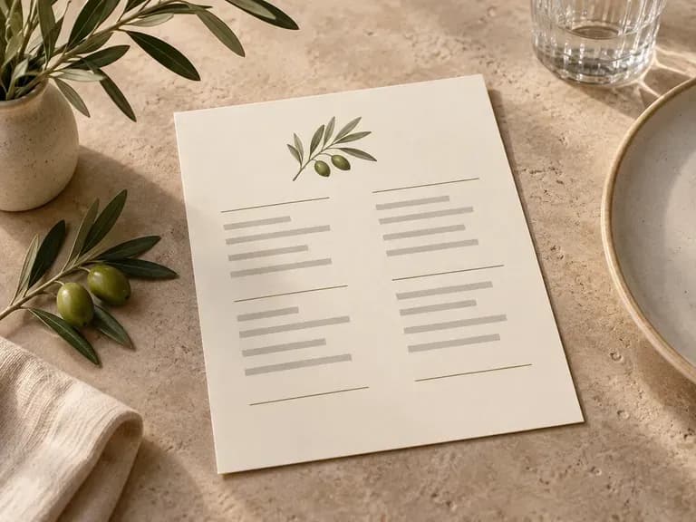 Seasonal Menu Launch: present a revised menu within the existing restaurant setting