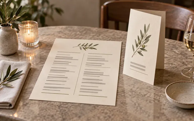A menu presentation prepared for a hospitality brand review